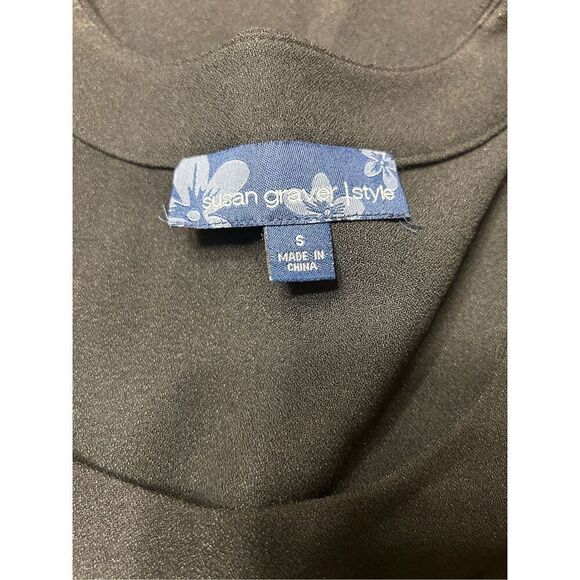 Susan Graver/Style Women's Short Sleeve Black Shift Dress Pullover Size Small - Picture 4 of 7